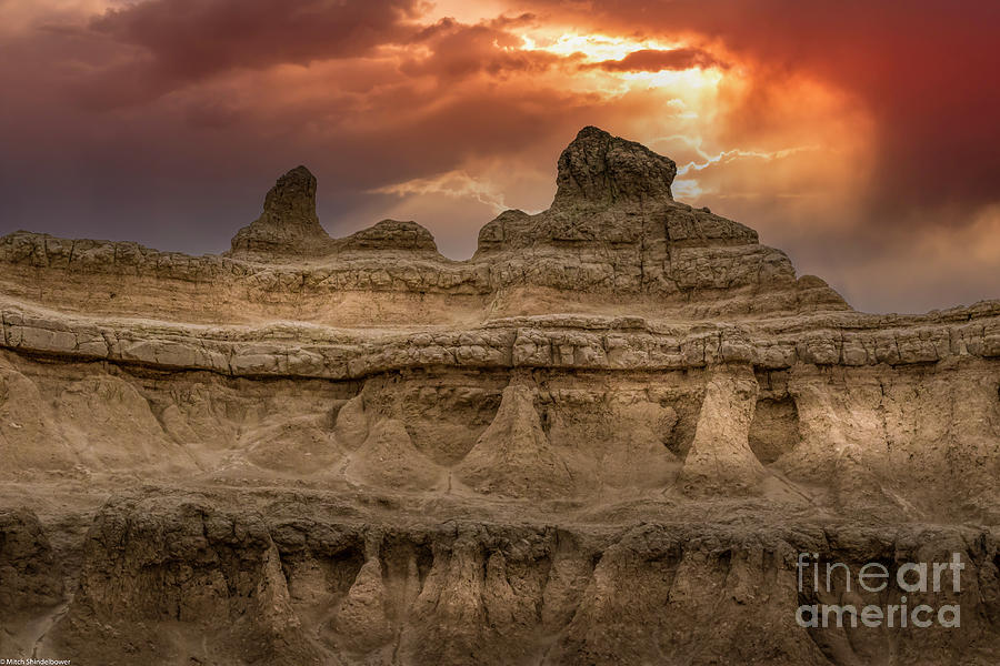 Badlands Sunset Photograph by Mitch Shindelbower