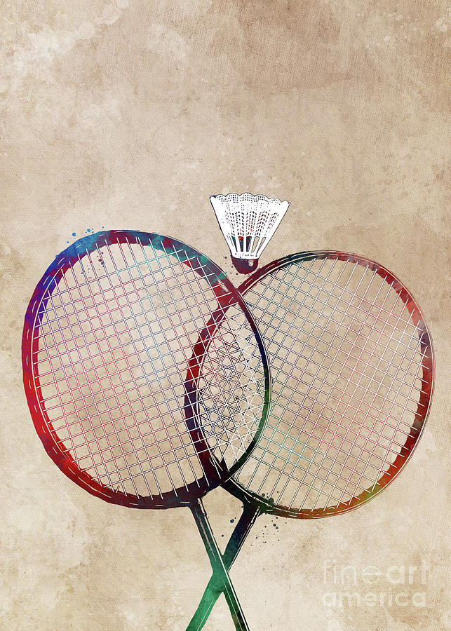Badminton sport art #badminton Digital Art by Justyna Jaszke JBJart