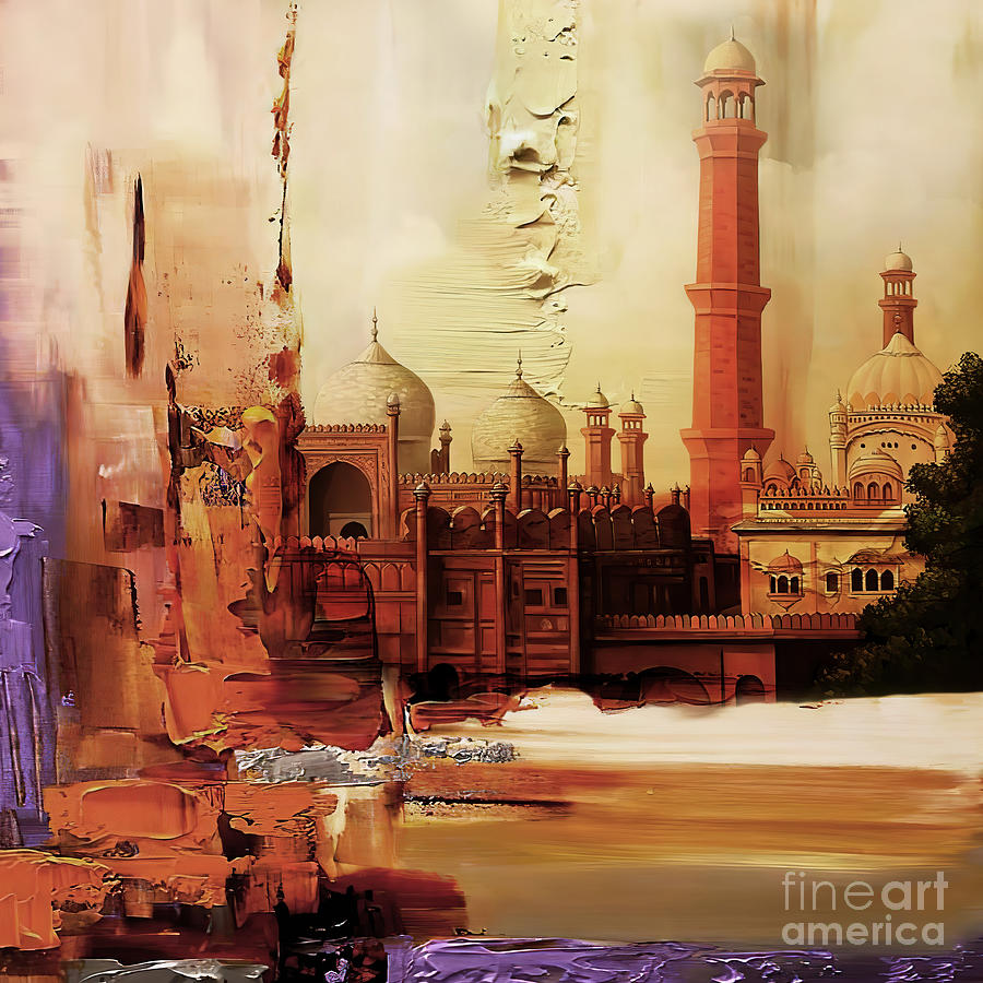 Badshahi Mosque Lahore Pakistan 02 Painting by Gull G