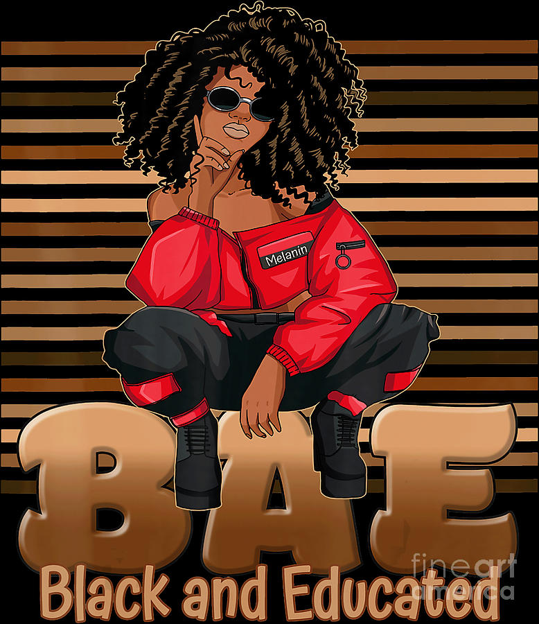 BAE Black And Educated png, Natural Hair, Curly Hair, Afro hair, Black girl  png, Black woman png, Di Digital Art by Tu Hoang - Pixels