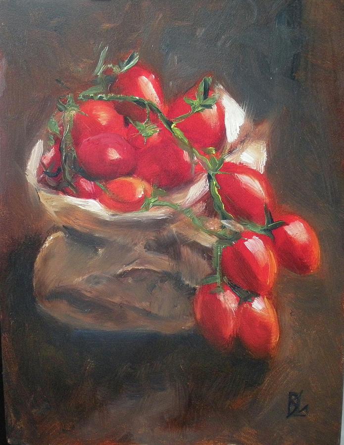 Bag of tomatoes Painting by Lee Stockwell