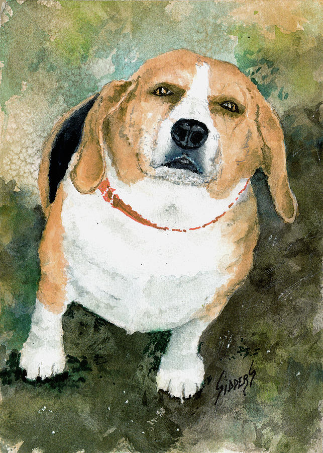 Bagel The Beagle Painting by Sam Sidders