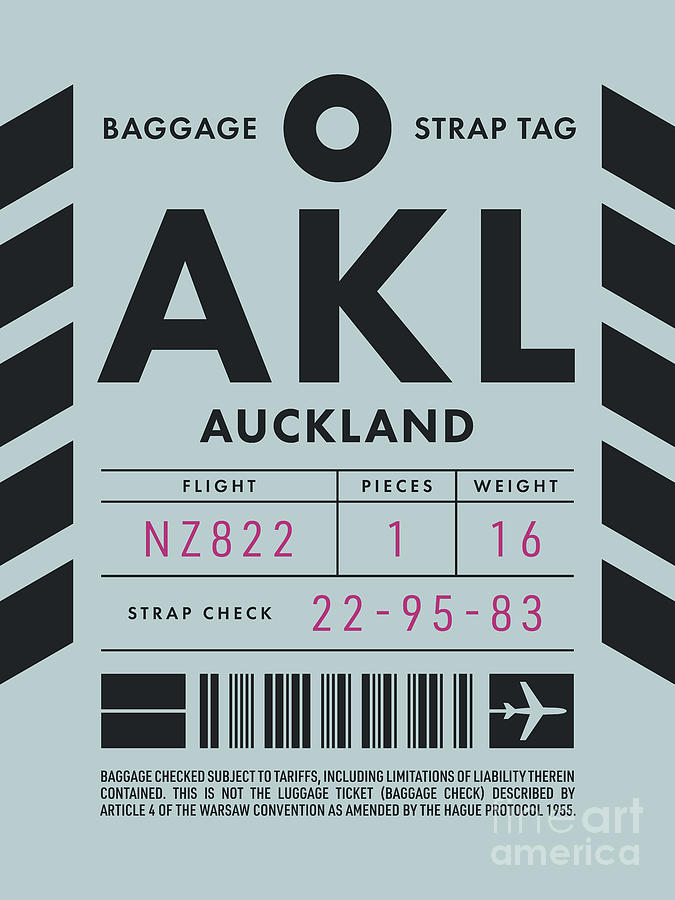 Baggage Tag D Akl Auckland New Zealand Digital Art By Organic Synthesis<script async src=