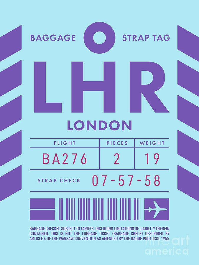 Baggage Tag D - LHR London England UK Digital Art by Organic Synthesis Baggage Tag D - LHR London England UK Digital Art by Organic Synthesis