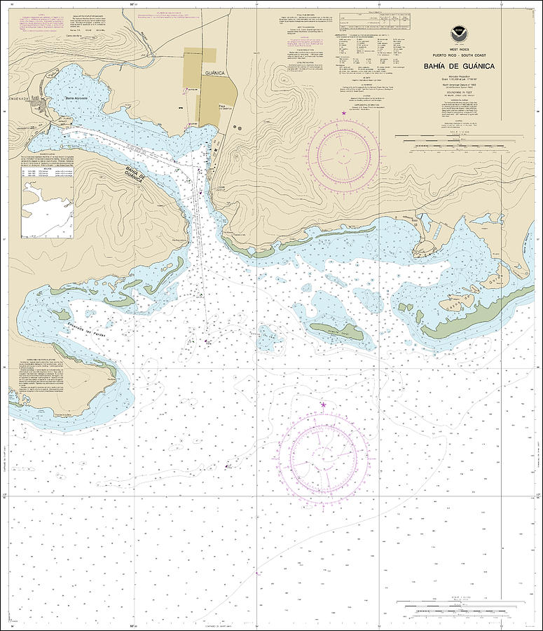 Bahia de Guanica Nautical Chart 25679 No Borders Digital Art by John ...