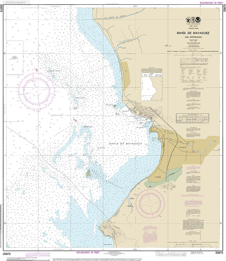 Bahia de Mayaguez and Approaches Nautical Chart 25673 Digital Art by ...