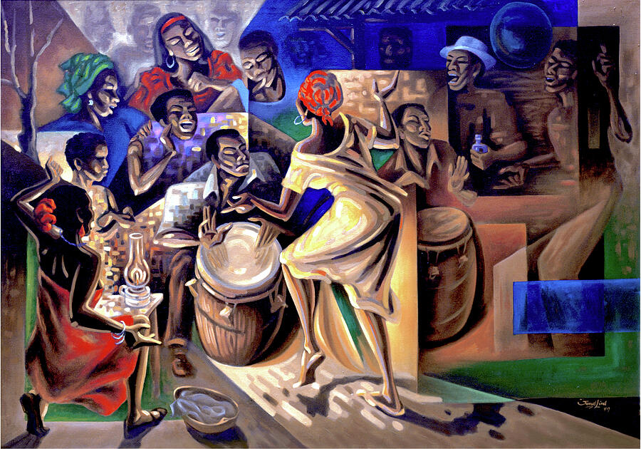 Baile de Bomba en las Carreras Painting by Samuel Lind
