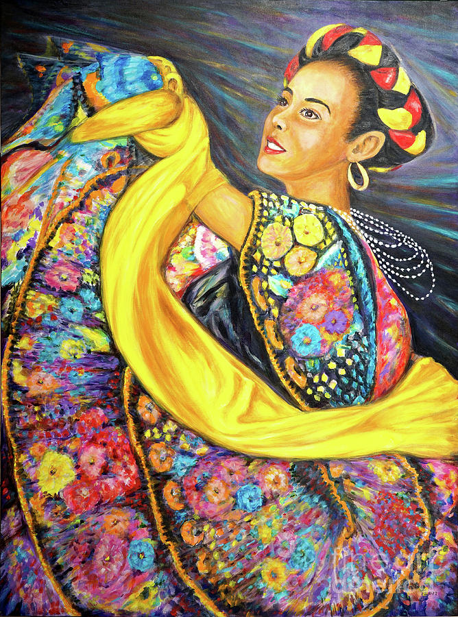 Mexican Painting - Baile en Las Flores II by Pat Haley
