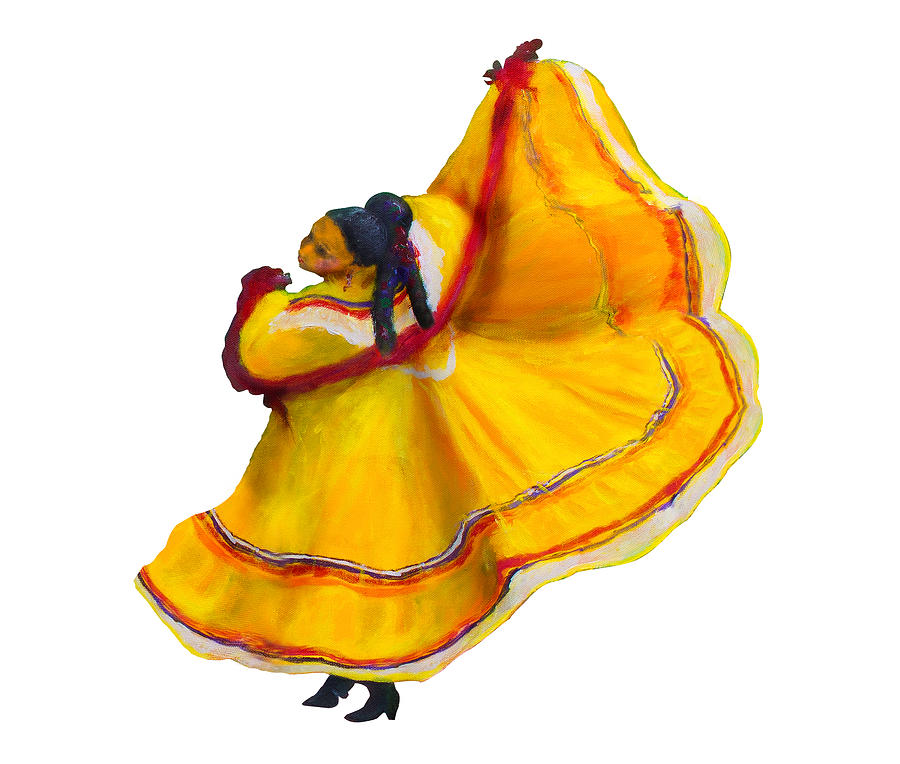 Baile Folklorico Vestido Amarillo Painting by Ivan Florentino Ramirez