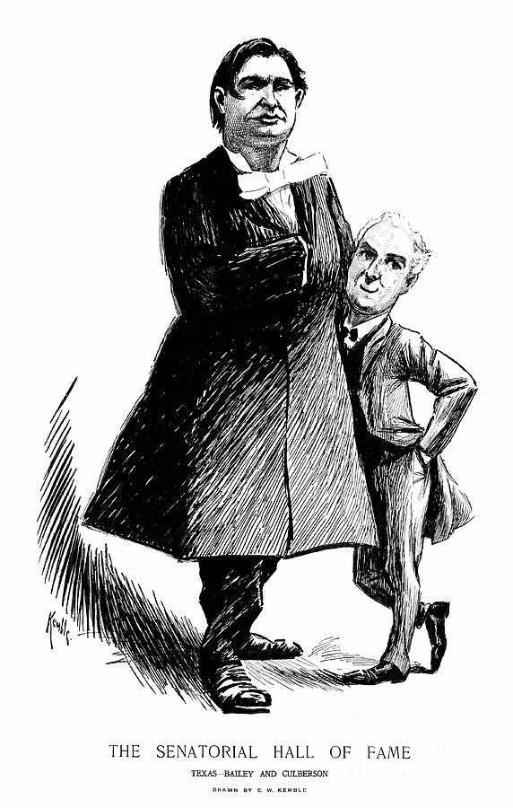 Bailey And Culberson Caricatures, 1909 Drawing by Edward Windsor Kemble