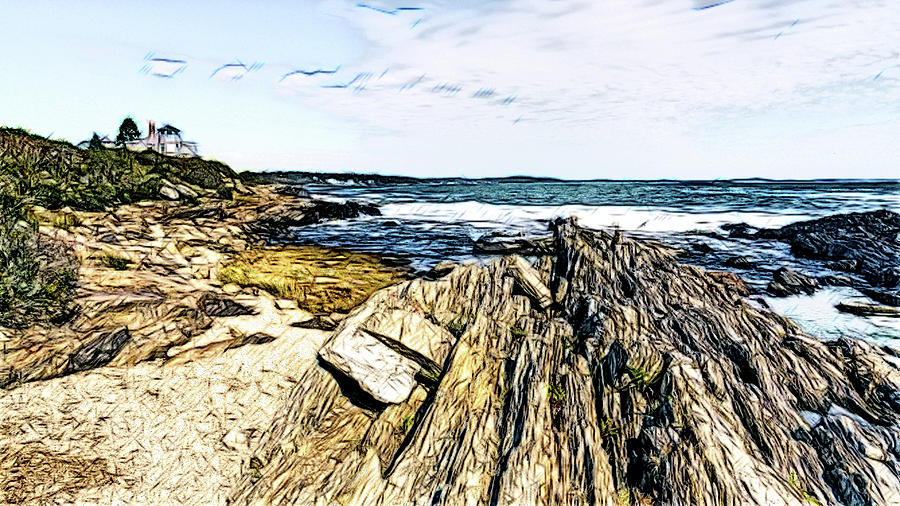 Bailey Island in Maine Digital Art by Alexey Stiop