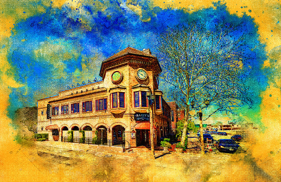 Baily's Old Town Temecula building digital painting Digital Art by Nicko Prints Fine Art America