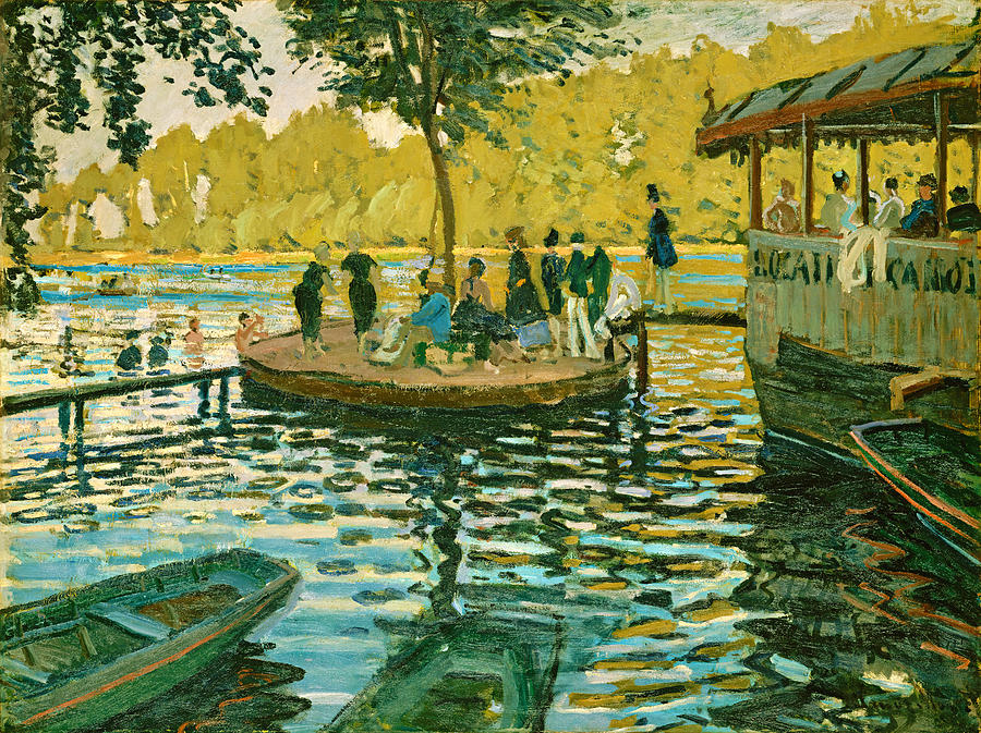 Bain a la Grenouillere by Claude Monet - digital enhancement Digital Art by Nicko Prints