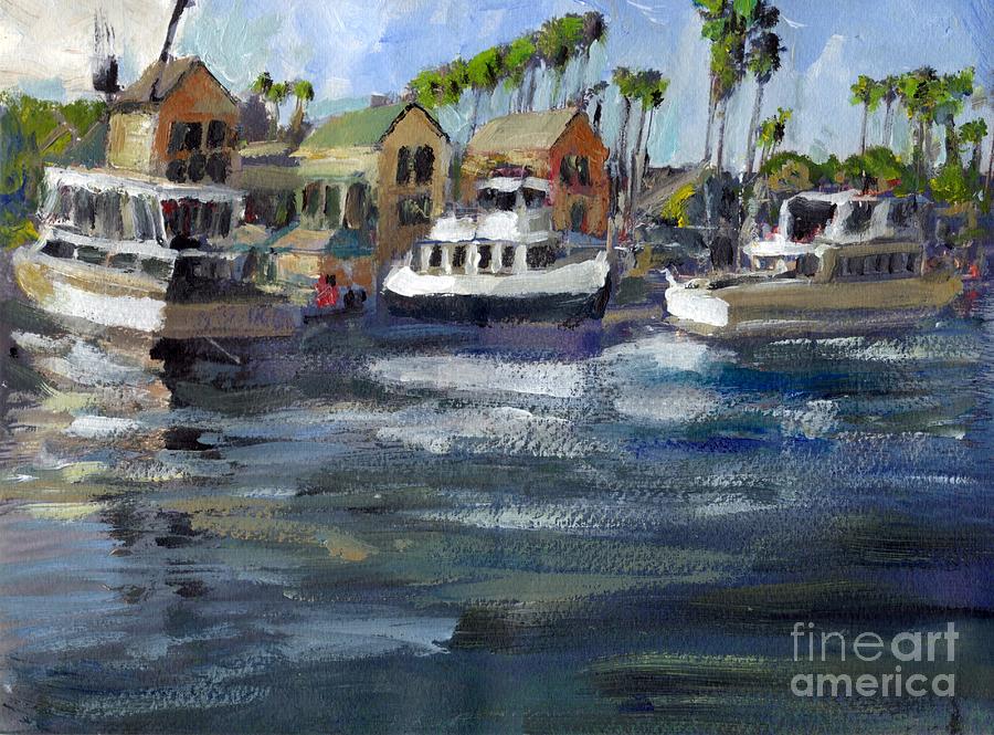 Bait Dock Marina Del Rey Painting by Randy Sprout