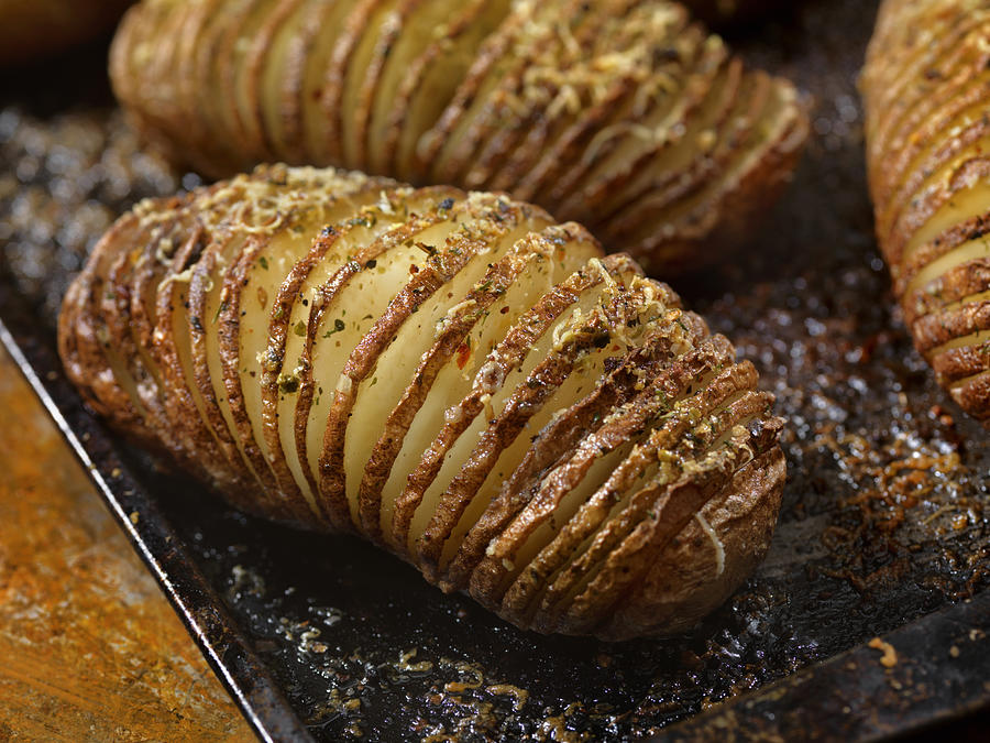 Baked Hasselback Potatoes Photograph by LauriPatterson
