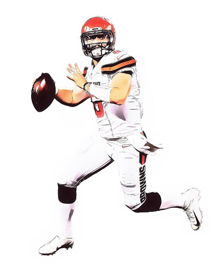 Baker Mayfield Cleveland Browns Watercolor Strokes Pixel Art 1 Shower  Curtain