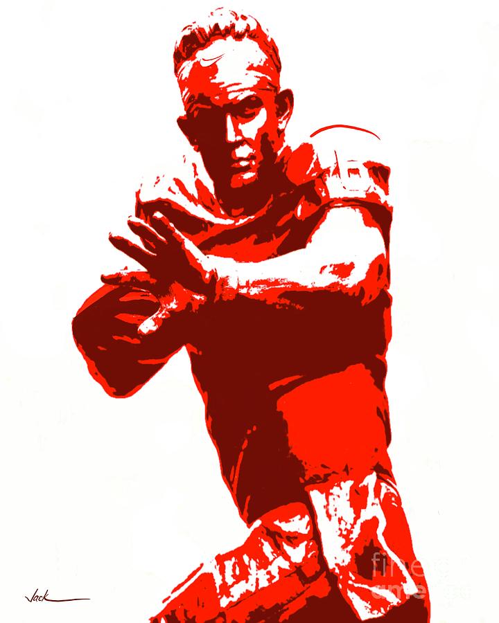 Baker Mayfield Statue Painting by Jack Bunds