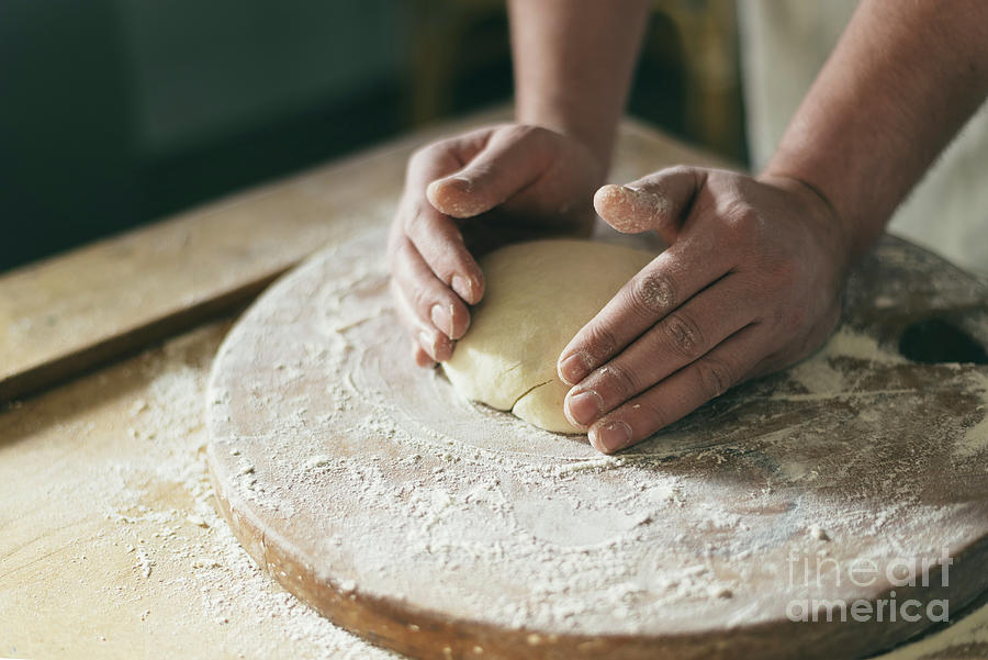 Baker preparing dough closeup Photograph by Jelena Jovanovic