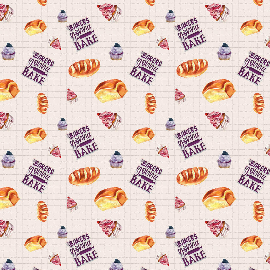 Bakers Gonna Bake Pattern Digital Art by Mary Poliquin - Policain Creations