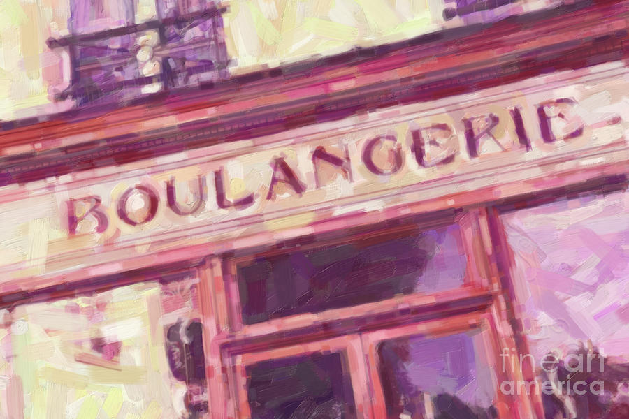 Boulangerie, Bakery sign in Paris Painting by Delphimages Photo Creations