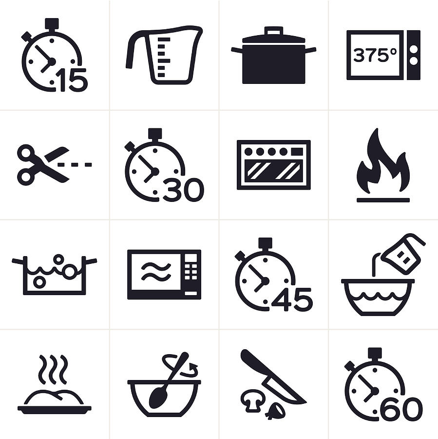 Baking and Cooking Icons Drawing by Filo