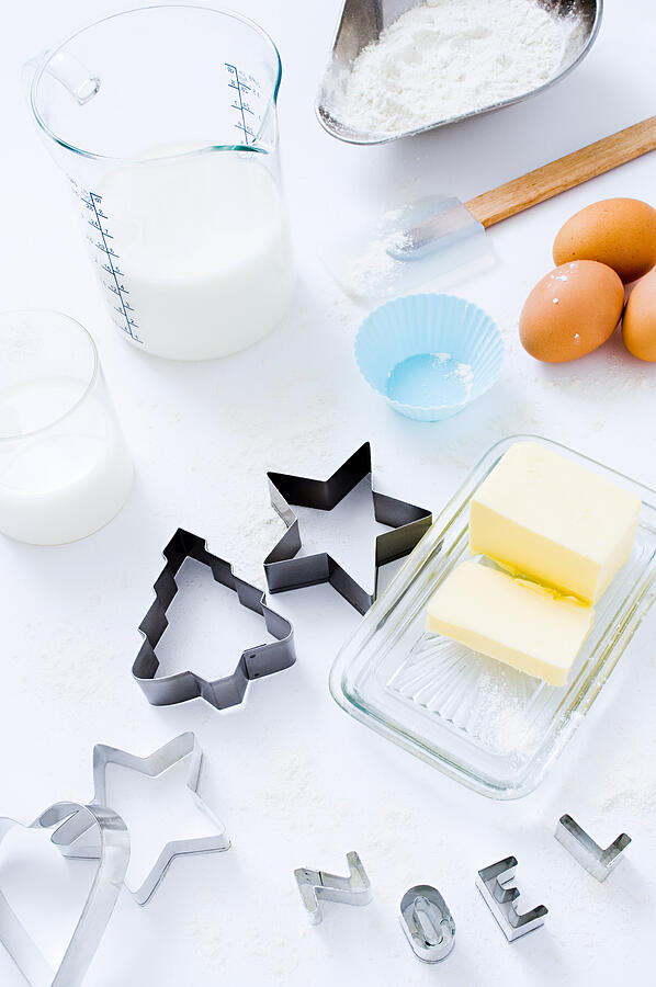 Baking equipment and ingredients Photograph by Image Source