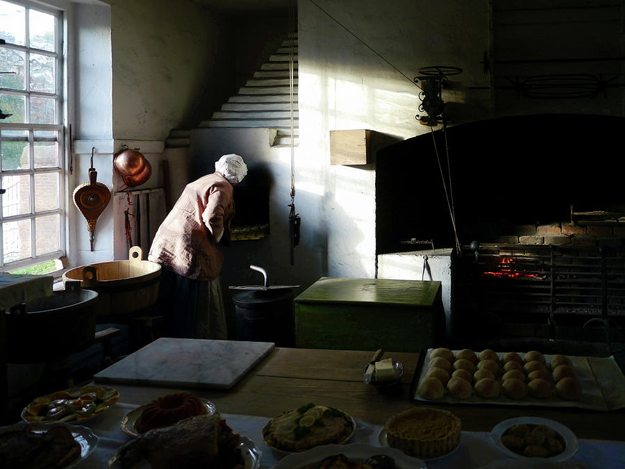 Baking In A Colonial Kitchen Photograph