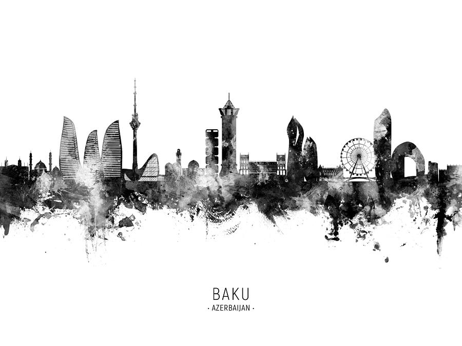 Baku Azerbaijan Skyline #44 Digital Art by Michael Tompsett