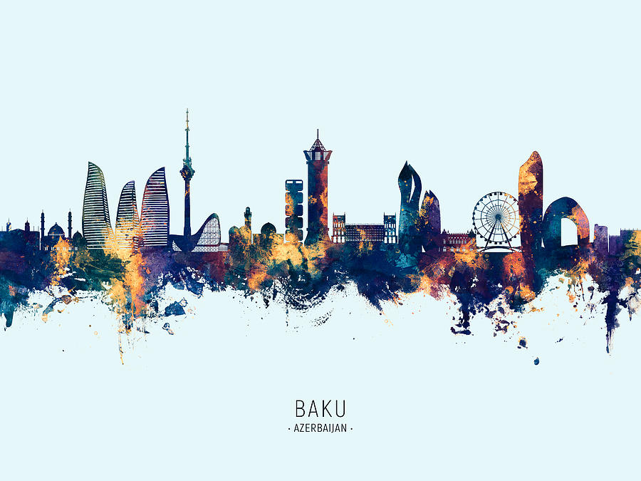 Baku Azerbaijan Skyline #46 Digital Art by Michael Tompsett