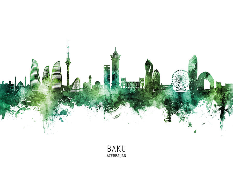 Baku Azerbaijan Skyline #50 Digital Art by Michael Tompsett