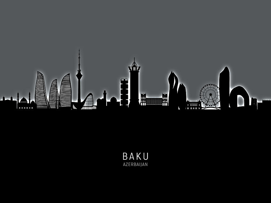 Baku Azerbaijan Skyline #57 Digital Art by Michael Tompsett