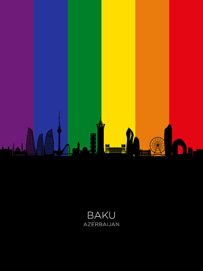Baku Azerbaijan Skyline #64 Digital Art by Michael Tompsett