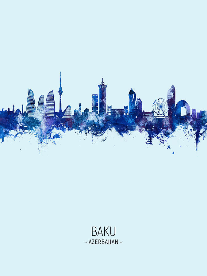 Baku Azerbaijan Skyline #67 Digital Art by Michael Tompsett