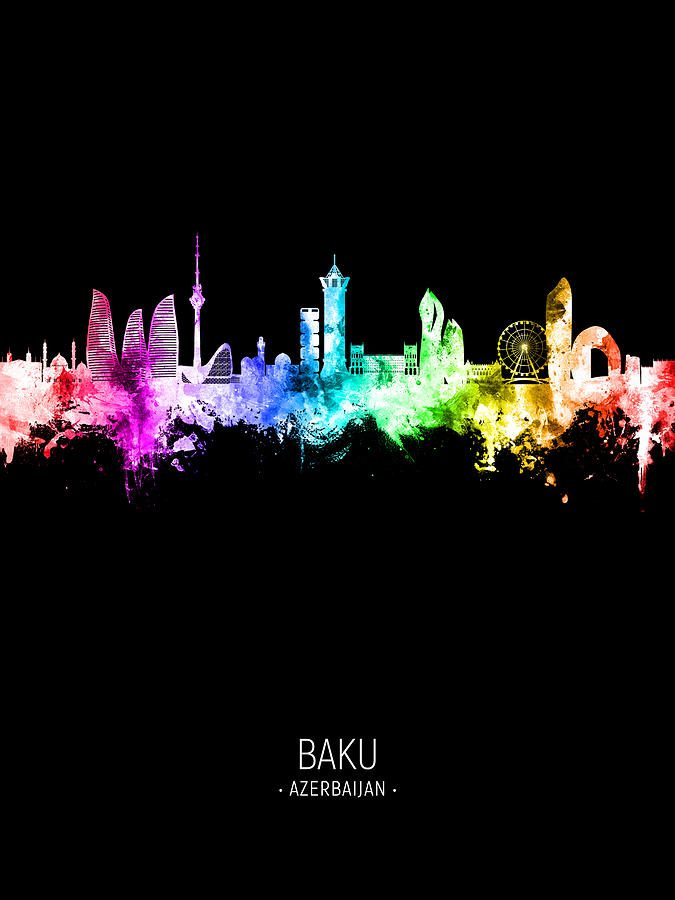 Baku Azerbaijan Skyline #71 Digital Art by Michael Tompsett