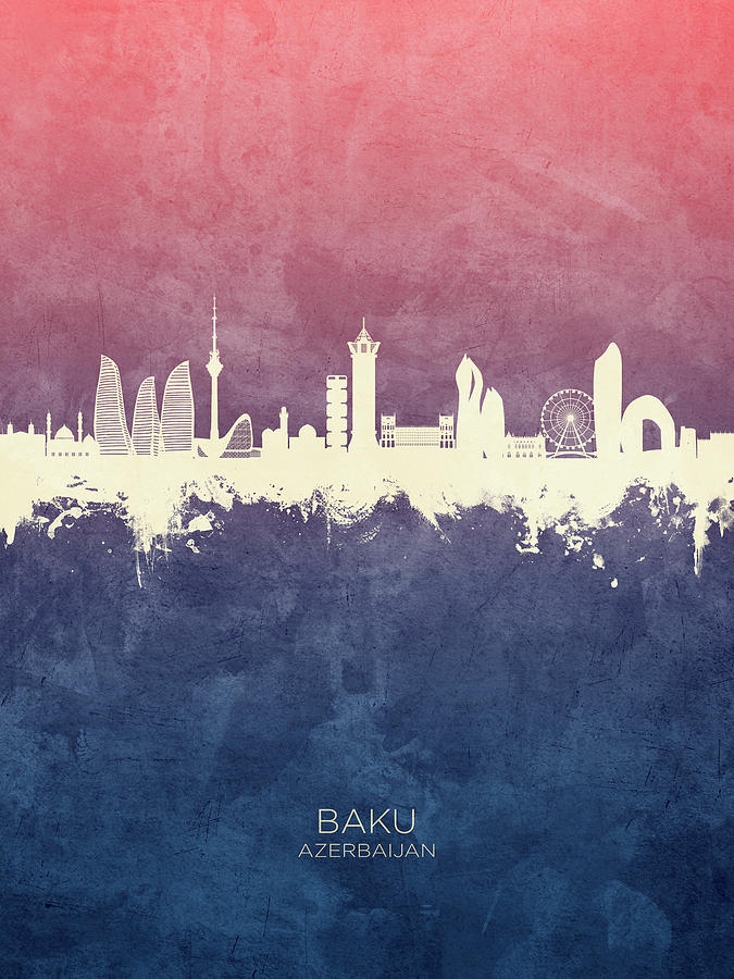 Baku Azerbaijan Skyline #77 Digital Art by Michael Tompsett