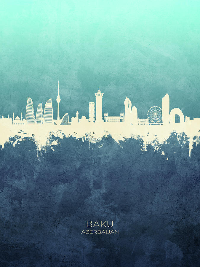 Baku Azerbaijan Skyline #78 Digital Art by Michael Tompsett