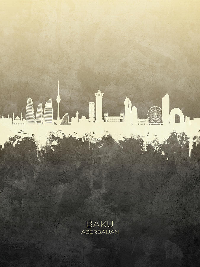 Baku Azerbaijan Skyline #79 Digital Art by Michael Tompsett