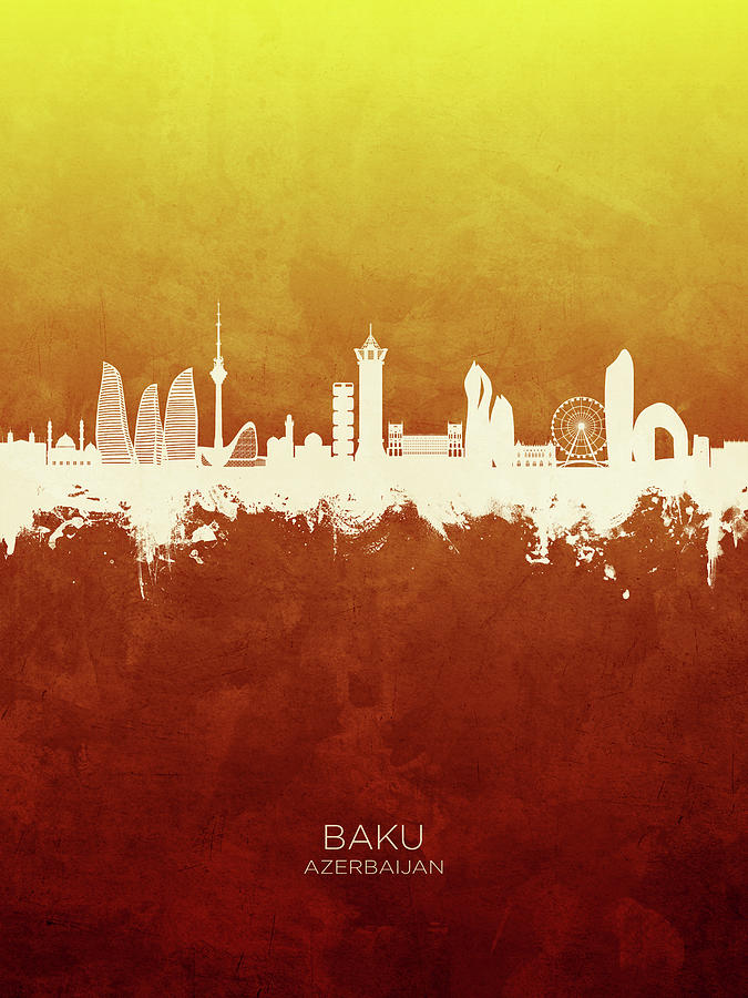 Baku Azerbaijan Skyline #80 Digital Art by Michael Tompsett