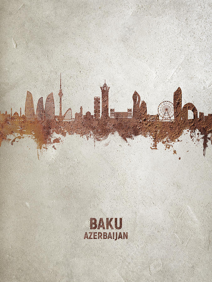 Baku Azerbaijan Skyline #81 Digital Art by Michael Tompsett