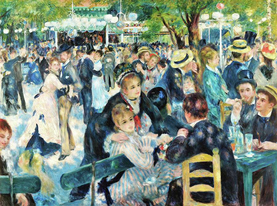 Paris Painting - Bal du moulin de la Galette - Digital Remastered Edition by Pierre-Auguste Renoir