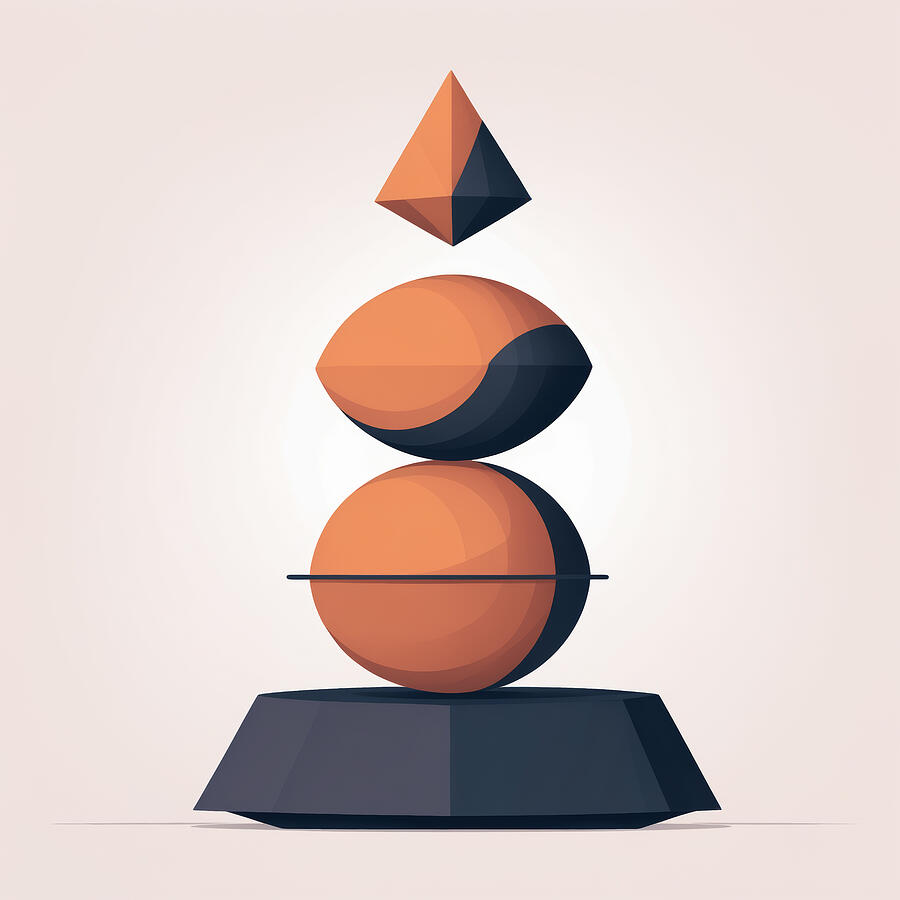 Geometric Shapes Digital Art - Balanced 35 by Frankie Soldado