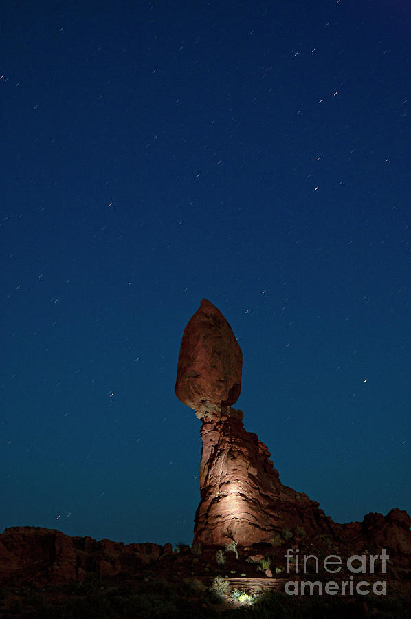 Balanced Rock under the Stars Photograph by Bob Phillips