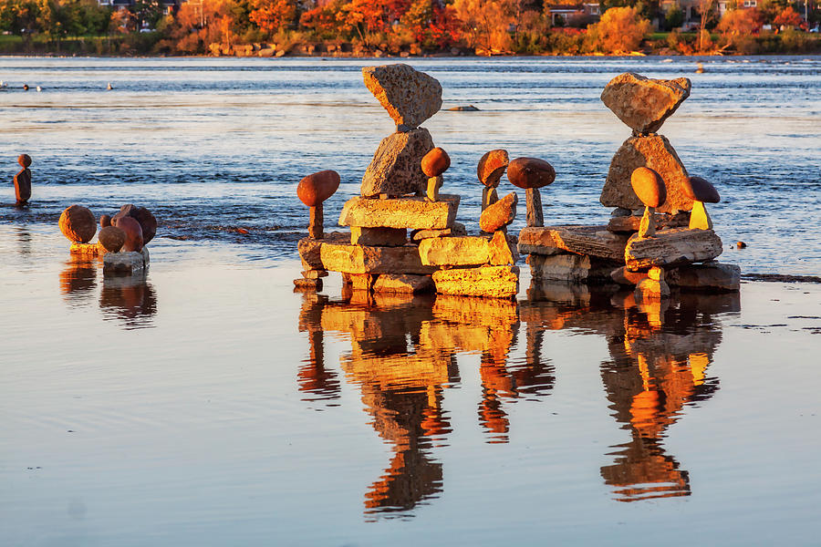 Balanced rocks on Ottawa River Photograph by Tatiana Travelways