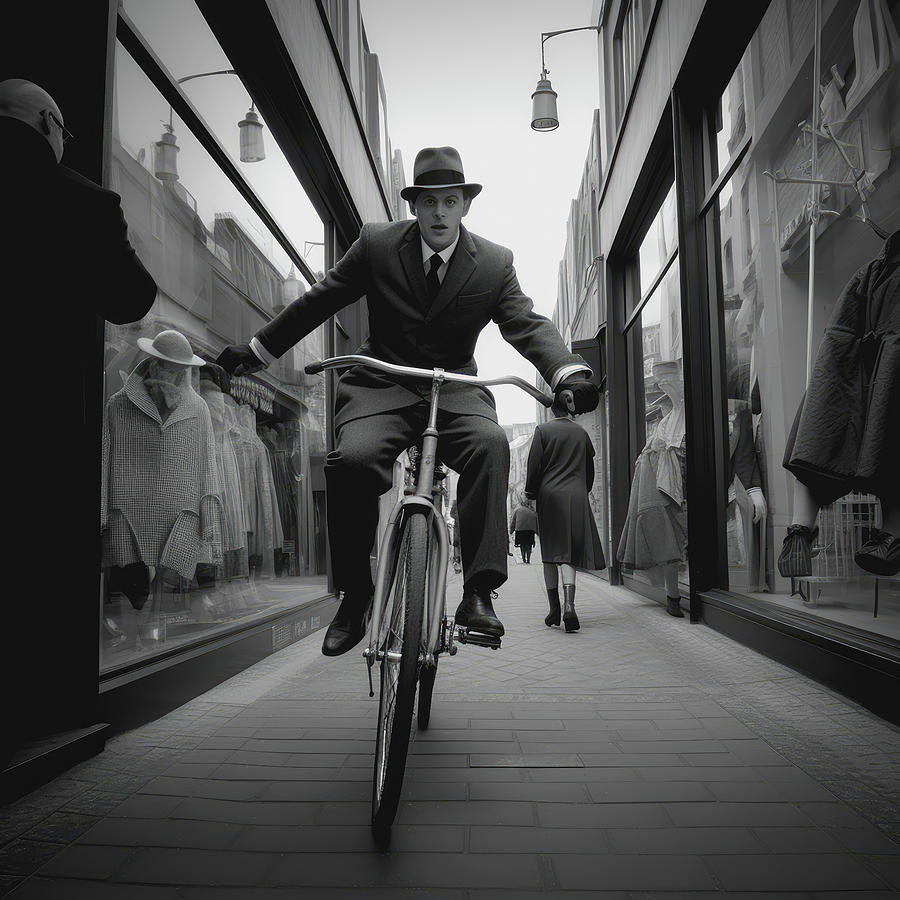 Balancing Act on His Bicycle Digital Art by YoPedro