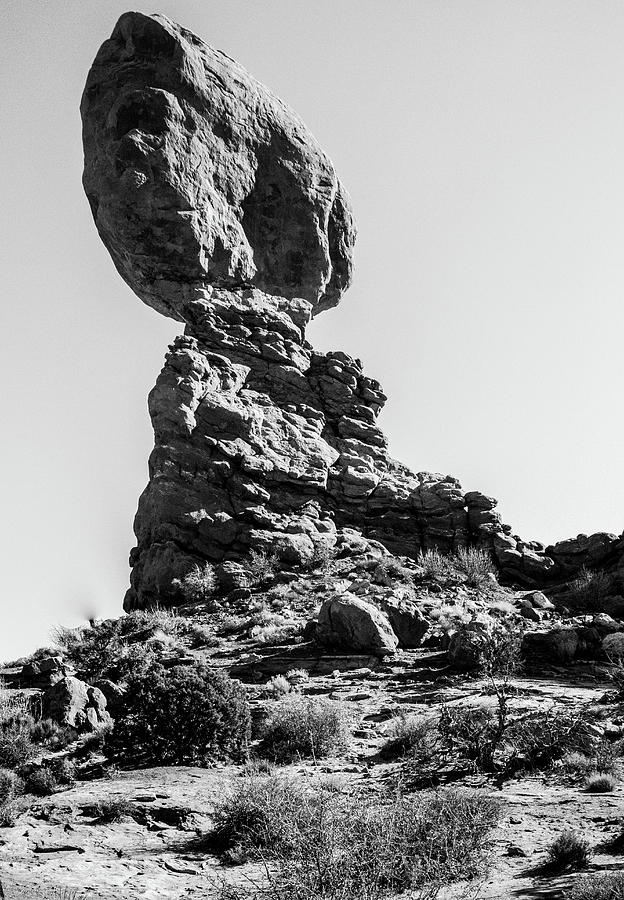 Balancing Rock in Black and White Photograph by S Katz