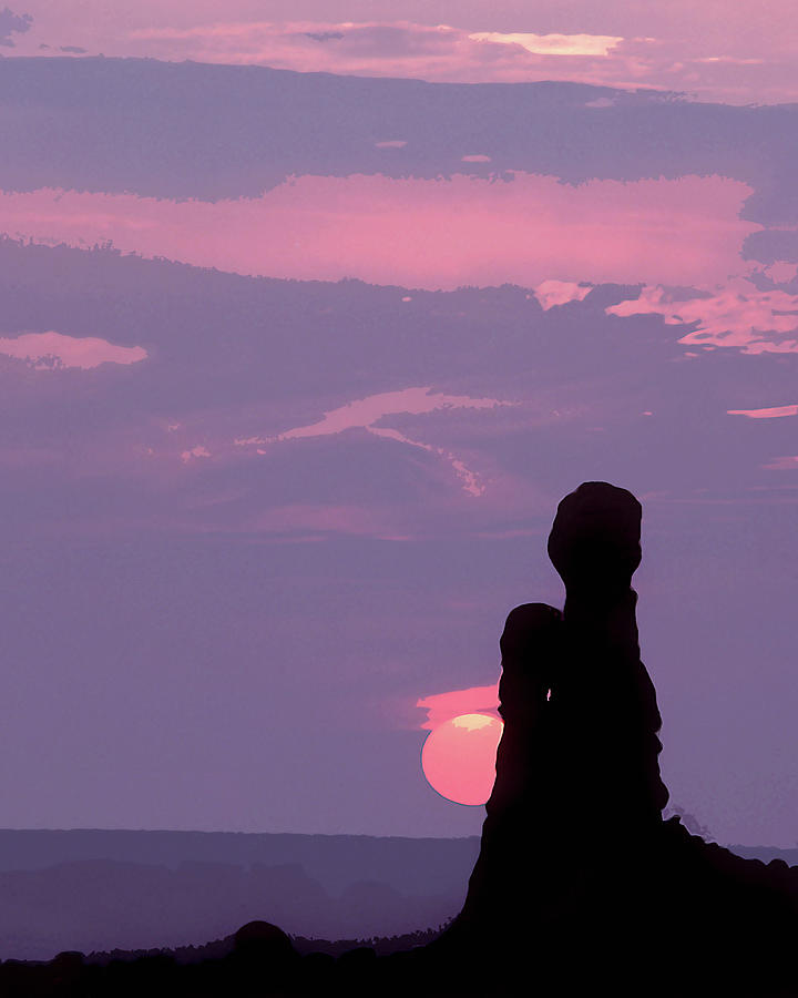 Balancing Rock Sunset Cutout Series Photograph by JustJeffAz Photography