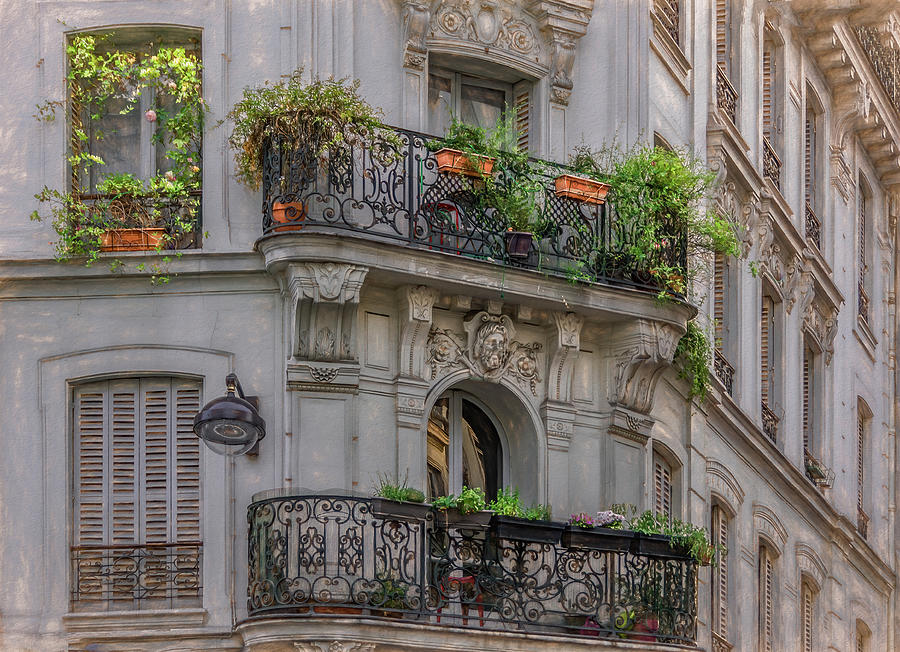 Balconies of Montmartre, Paris Photograph by Marcy Wielfaert