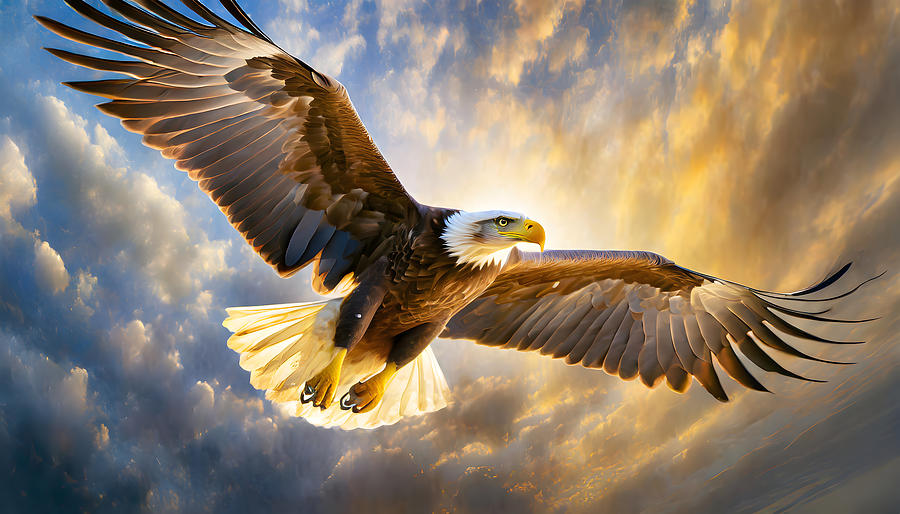 Bald Eagle Flying Art Print Digital Art by Jackie Connelly-Fornuff ...