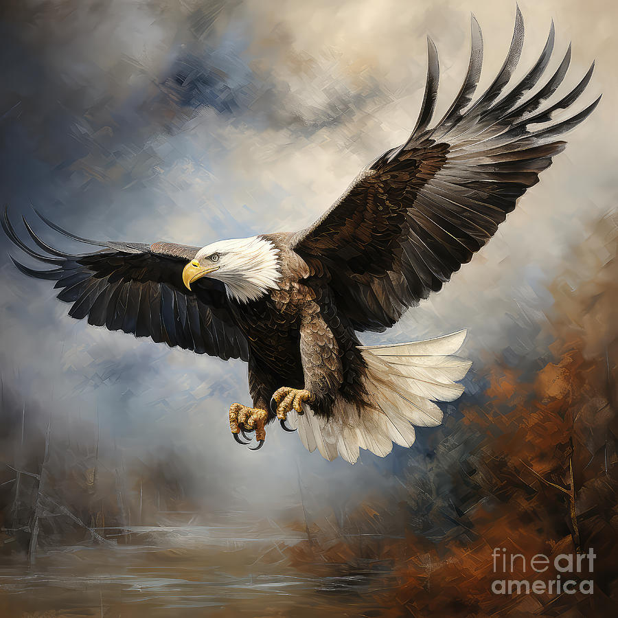 Bald Eagle in Flight 02 Digital Art by Elisabeth Lucas - Fine Art America