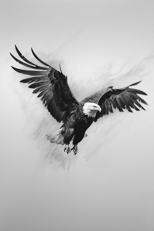 Bald Eagle, Majestic charcoal drawing Drawing by David Mohn - Pixels